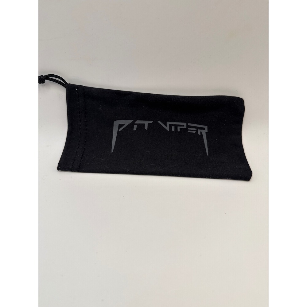 Pit Viper Sunglasses Soft Microfiber Drawstring Pouch Case Black Grey Logo